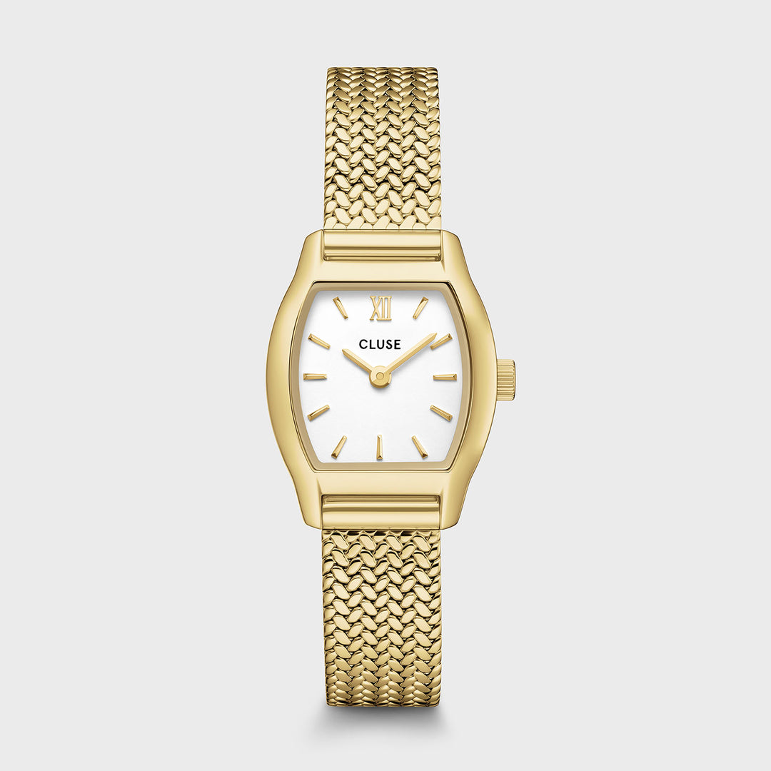 CLUSE Tonnette Mini Watch Mesh, White, Gold Colour CW16501 - Watch