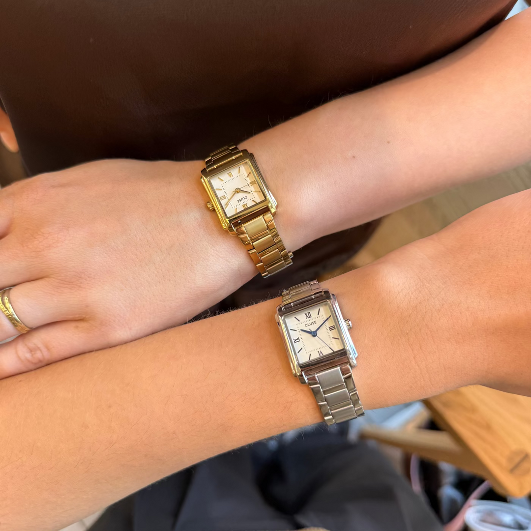 CLUSE Anglée Watch Steel, White, Gold Colour CW16601 - Watch on model