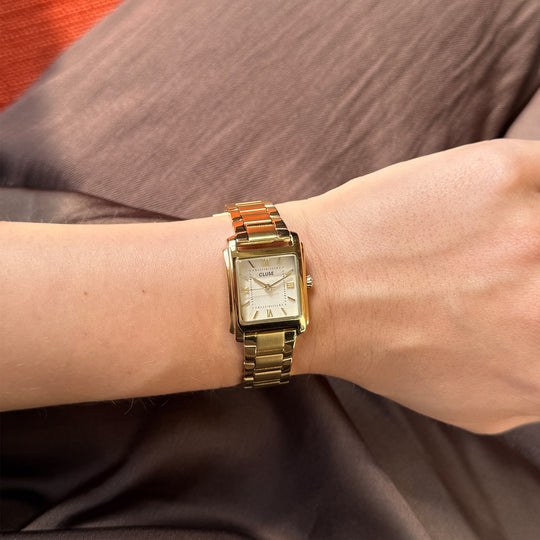 CLUSE Anglée Watch Steel, White, Gold Colour CW16601 - Watch on model