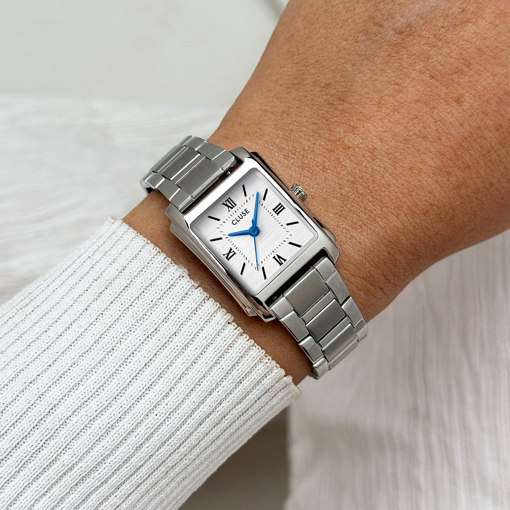 CLUSE Anglée Watch Steel, Full Silver Colour CW16602 - Watch on wrist