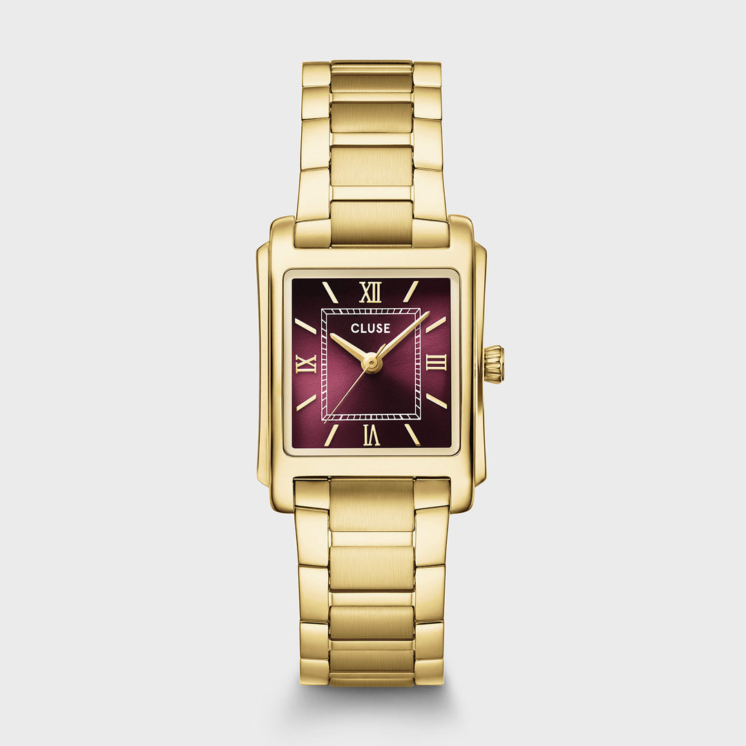 CLUSE Anglée Watch Steel, Dark Cherry, Gold Colour CW16603 - Watch