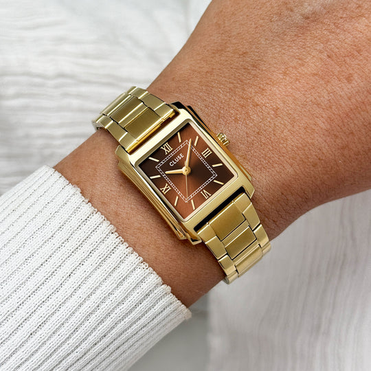 CLUSE Anglée Watch Steel, Brown, Gold Colour CW16604 - Watch on wrist