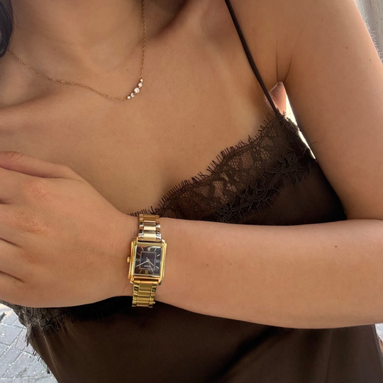 CLUSE Anglée Watch Steel, Brown, Gold Colour CW16604 - Watch on model