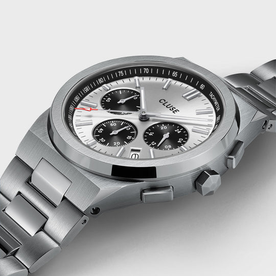 Vigoureux Chrono Steel Black, Silver Colour CW20807 - Watch case detail