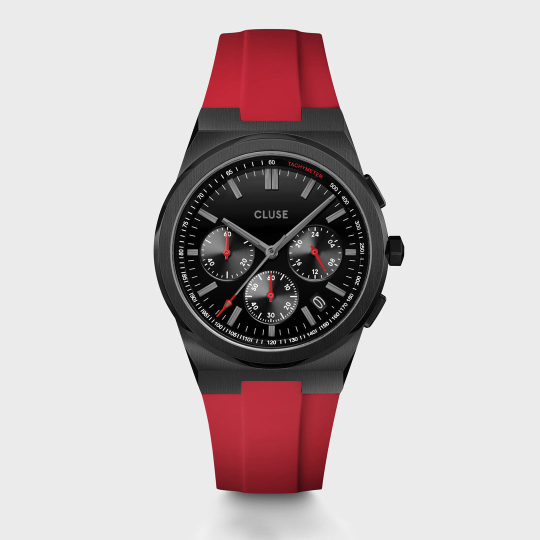 CLUSE Vigoureux Chrono Montre CW20810 Rouge/Noir Boutique