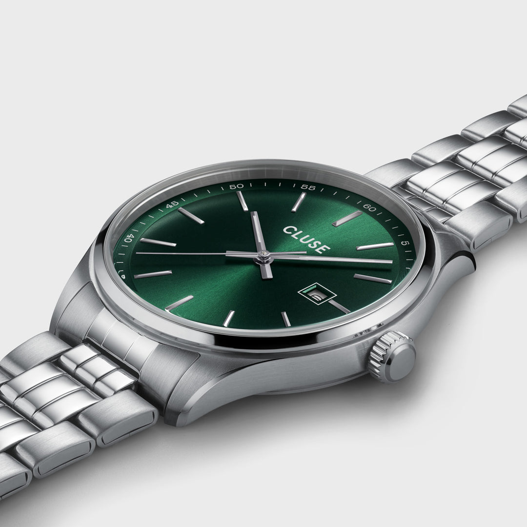 CLUSE Anthéor silver/green CW20902 - Watch case detail
