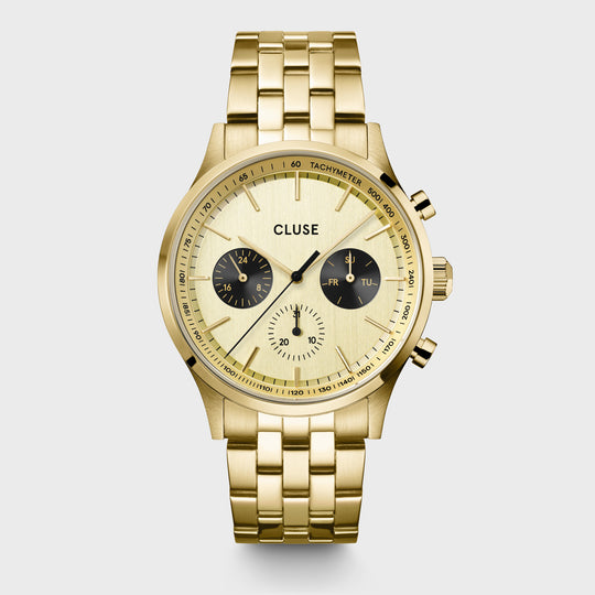 CLUSE Anthéor Multifunction Watch Steel full gold, Gold Colour CW21006 - frontal image