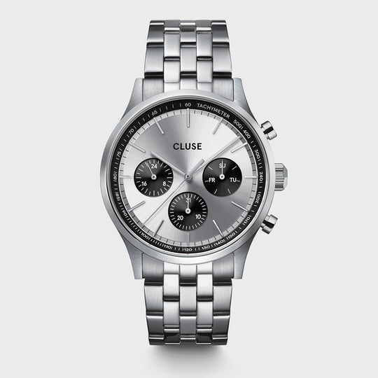 CLUSE Anthéor Multifunction Watch Steel full silver, Silver Colour CW21007 - frontal image