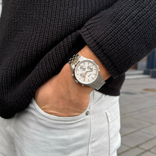 CLUSE Anthéor Multifunction Watch Steel Silver bicolour, Silver Colour CW21010 - watch on wrist