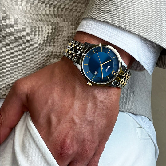 Aravis 3-hand Watch, blue, bicolour CW22703 - watch on a model