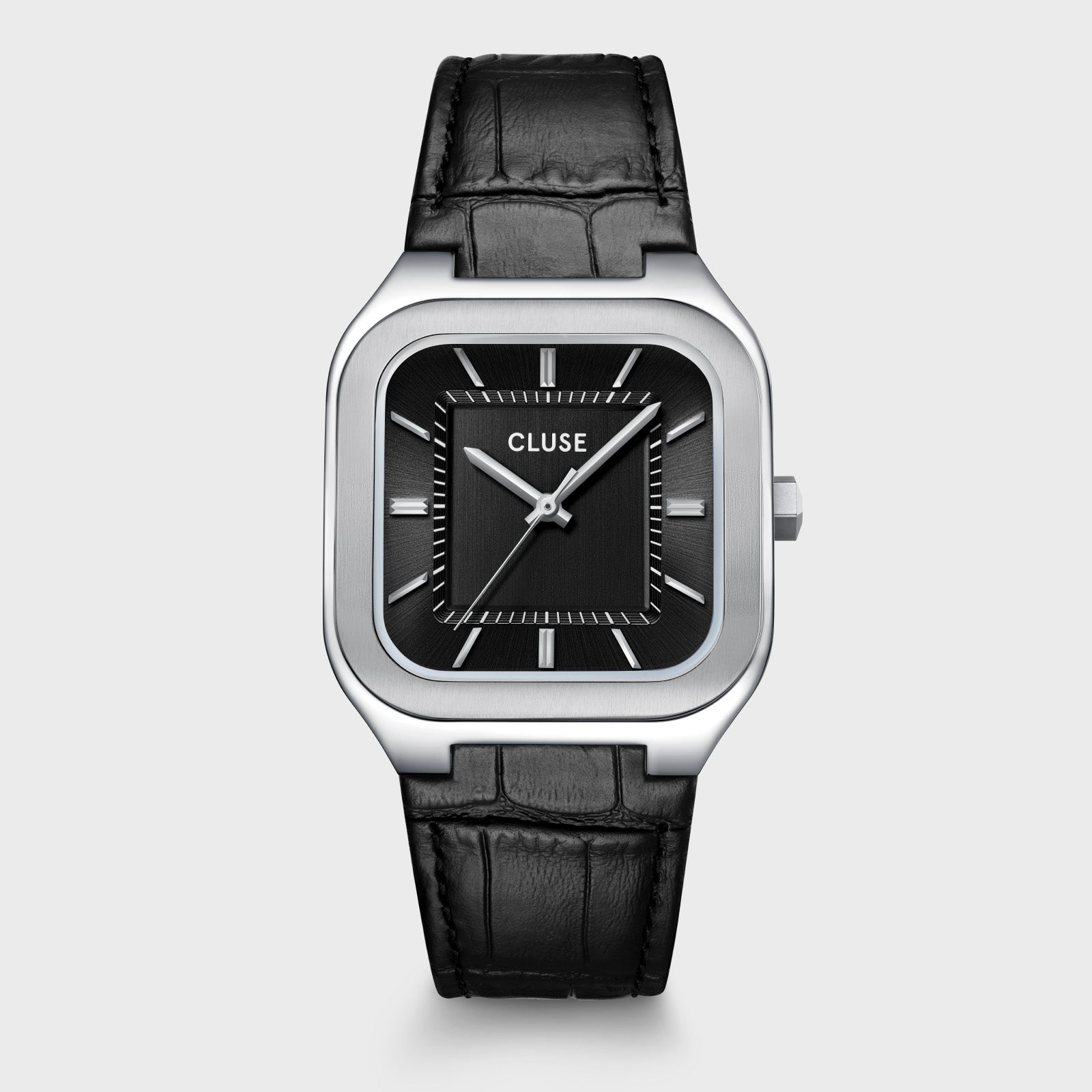 Quadrus Leather, Black, Silver Colour CW25703 - Watch