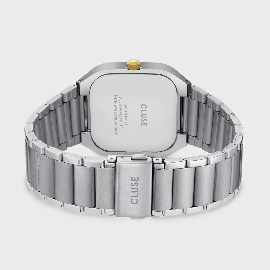 CLUSE Quadrus Multifunction Steel, Silver, Two Tone CW26201 - Watch clasp and back