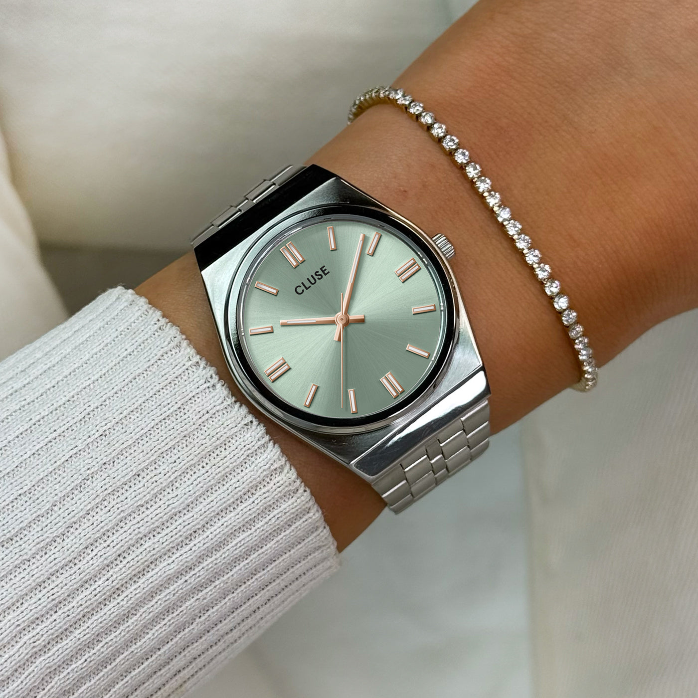 CLUSE Retro 70s Watch CW35103 Green/Silver - Official CLUSE Store