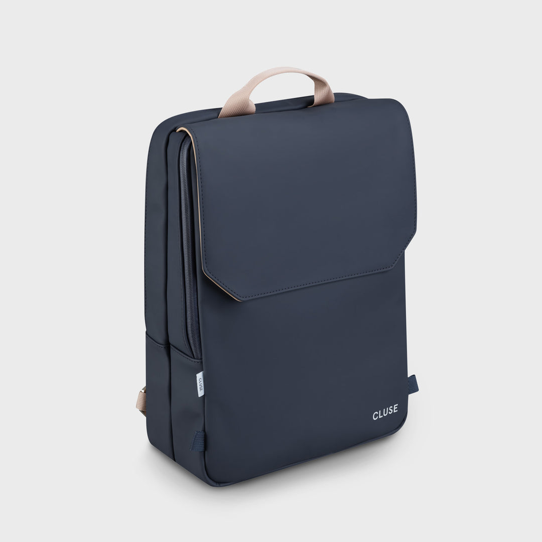 Réversible Backpack, Dark Blue Caramel, Silver Colour CX03502 - Backpack Side dark blue