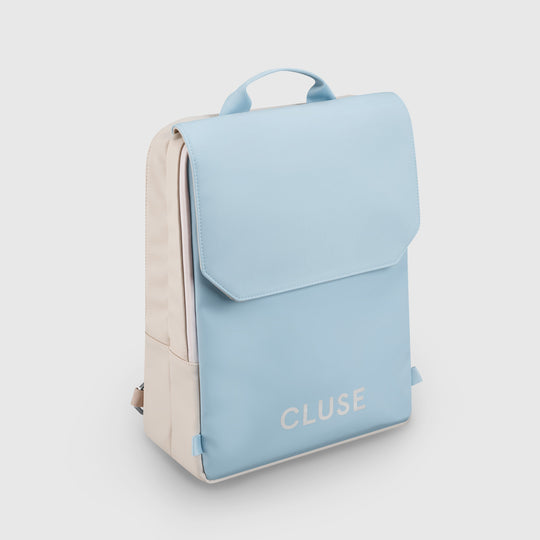 Réversible Backpack, Beige Light Blue, Silver Colour CX03504 - Backpack Side light blue