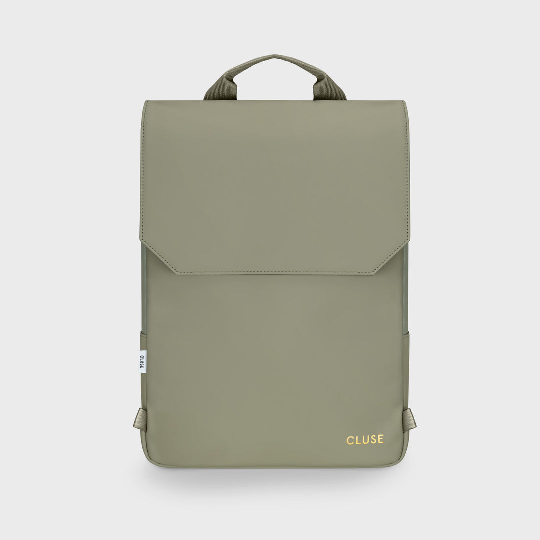 CLUSE Le Réversible Backpack Light Green Olive Gold Colour CX03511 - Backpack frontal Light Green