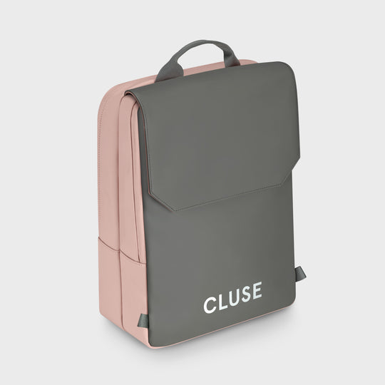 CLUSE Le Réversible Backpack Rose Dark Grey Silver Colour CX03513 - Backpack Side Dark Grey