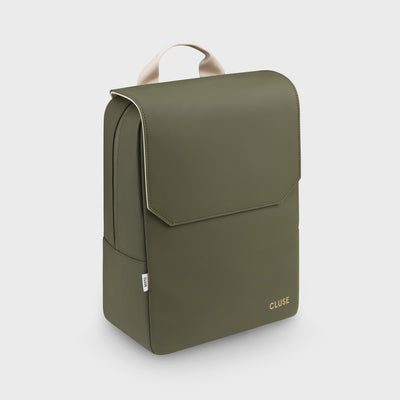 Nuitée Backpack, Dark Green Beige, Gold Colour