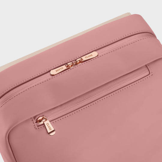 CLUSE Nuitée Backpack Dark Rose/Light Apricot CX03608 - Backpack zipper detail