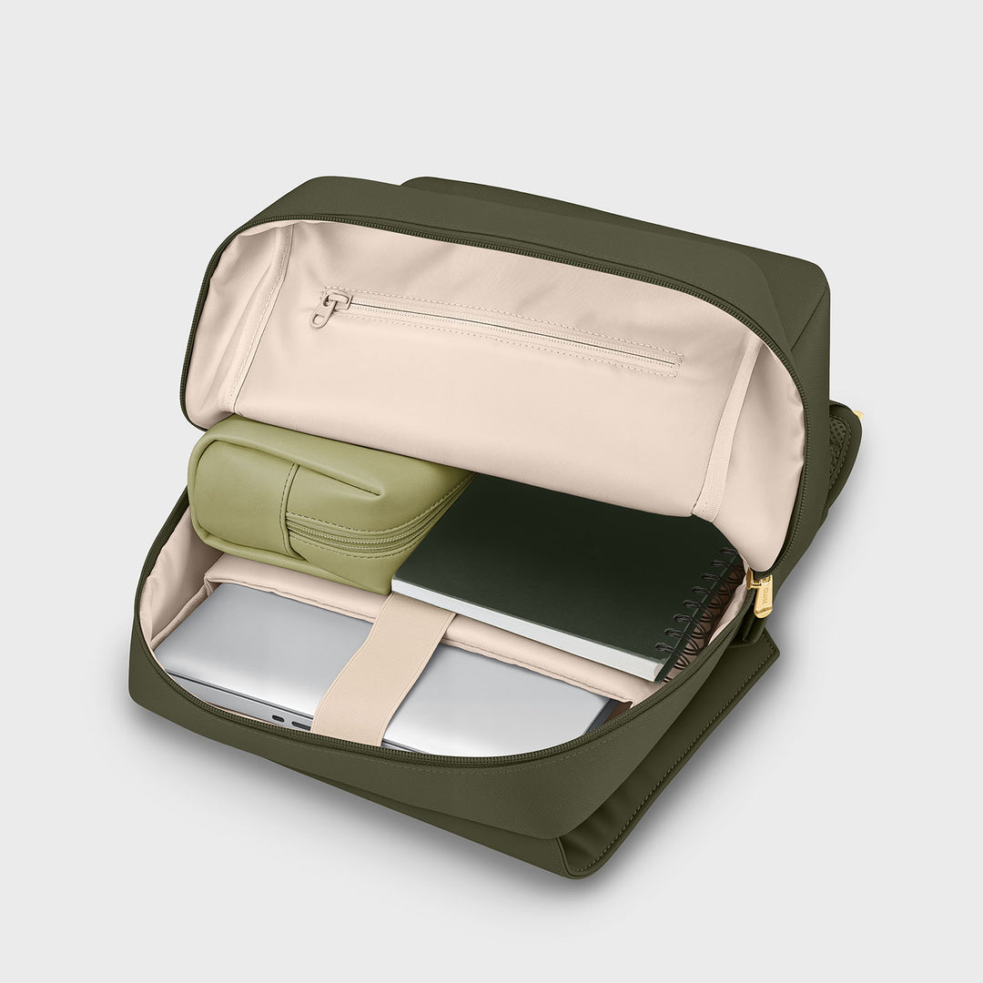 CLUSE Nuitée Backpack, Dark Green, Gold Colour CX03611 - Backpack what's inside