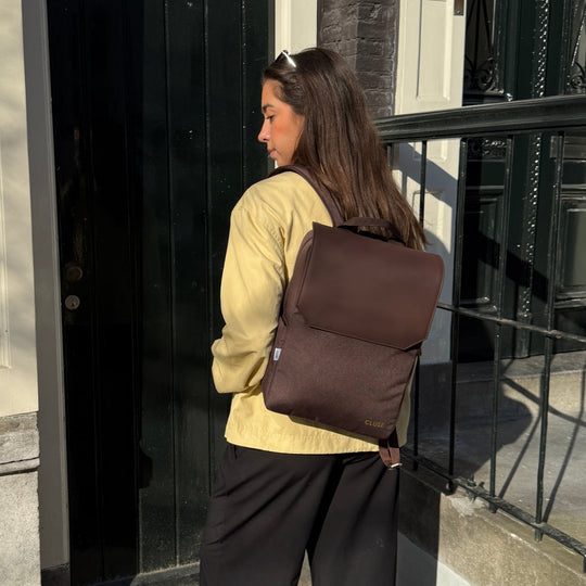 CLUSE Nuitée Backpack, Dark brown, Gold Colour CX03612 - Backpack on model