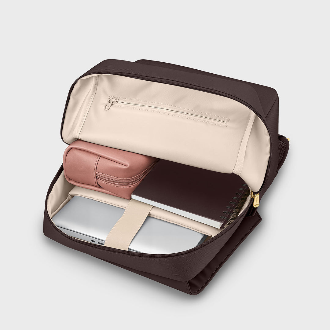 CLUSE Nuitée Backpack, Dark brown, Gold Colour CX03612 - Backpack what's inside