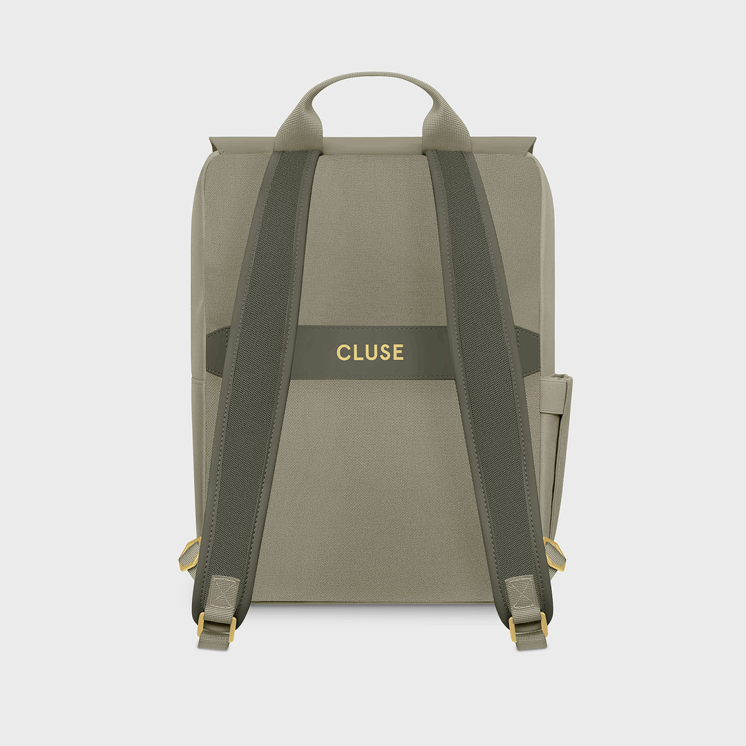 CLUSE Nuitée Backpack, Light Green Olive, Gold Colour CX036164 - Backpack Back