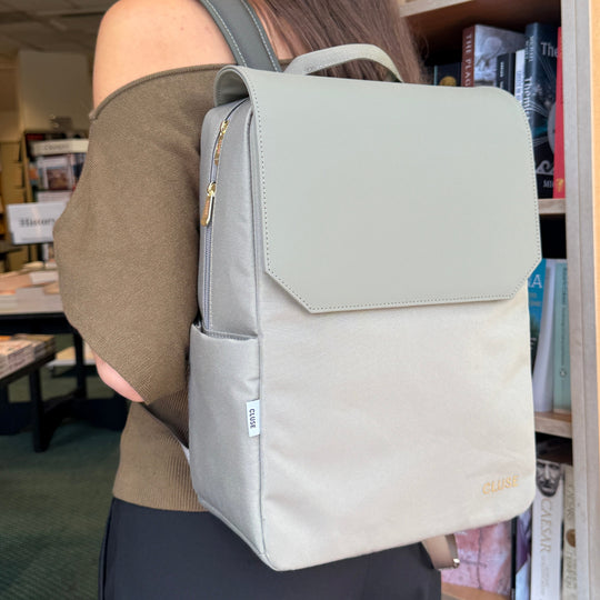 CLUSE Nuitée Backpack, Light Green Olive, Gold Colour CX036164 - Backpack on model