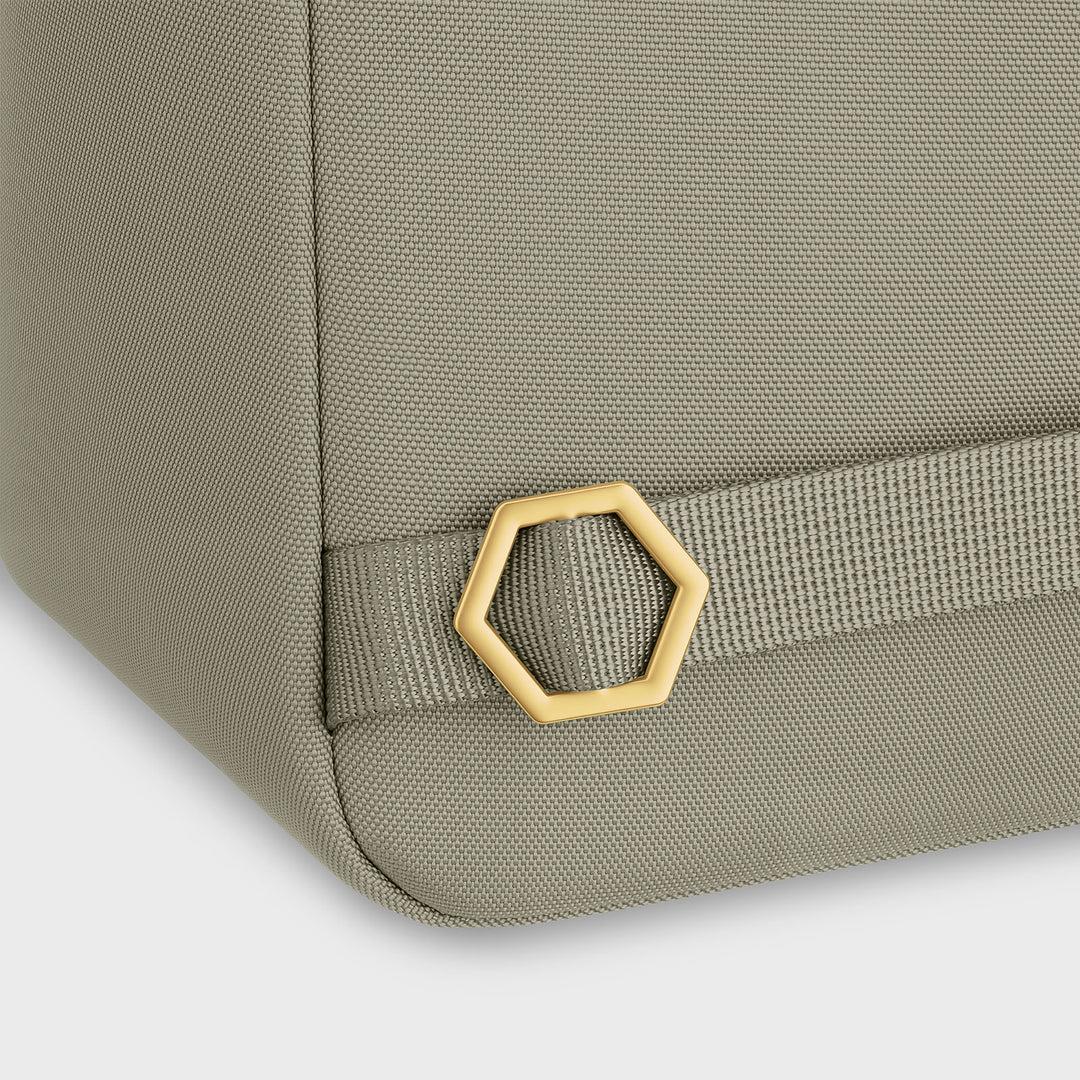 CLUSE Nuitée Backpack, Light Green Olive, Gold Colour CX036164 - Backpack shoulder strap detail