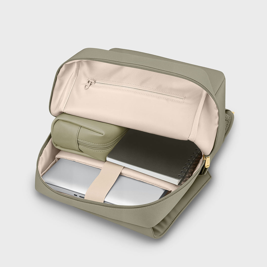 CLUSE Nuitée Backpack, Light Green Olive, Gold Colour CX036164 - Backpack inside