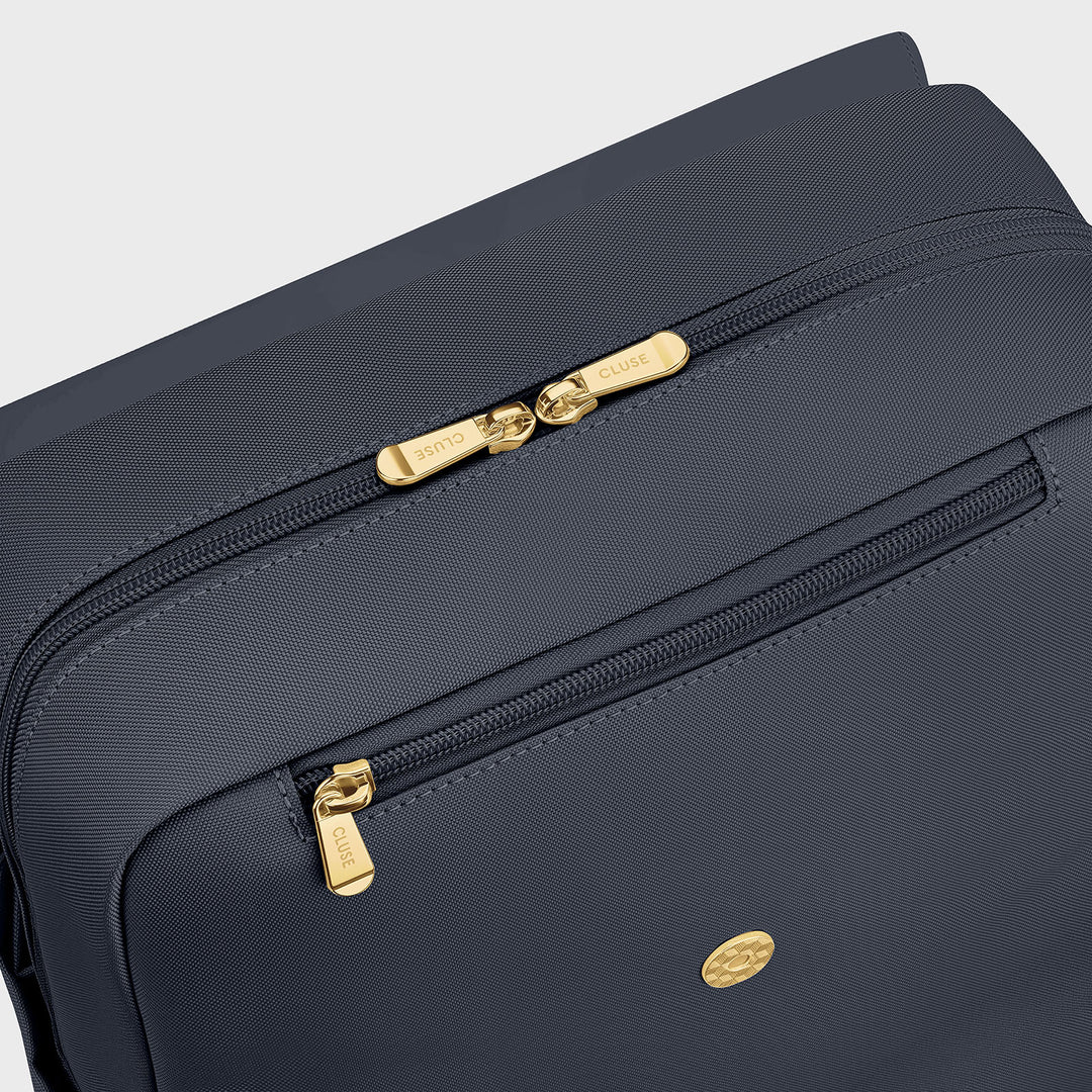 CLUSE Nuitée Backpack, Navy, Gold Colour CX03615 - Backpack zipper detail