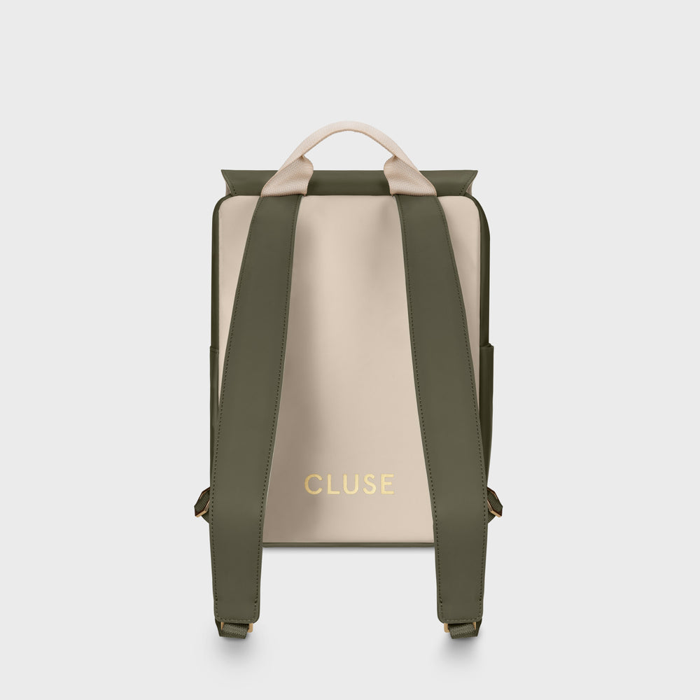 CLUSE Nuitée Petite Backpack Dark Green Beige Gold Colour CX03901 - Backpack back
