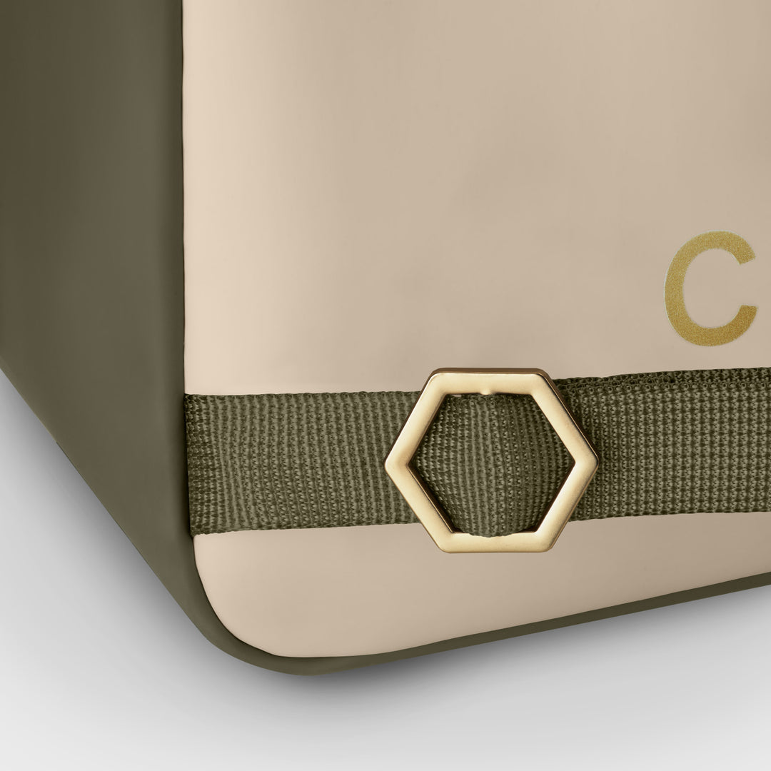 CLUSE Nuitée Petite Backpack Dark Green Beige Gold Colour CX03901 - Backpack shoulder Strap detail