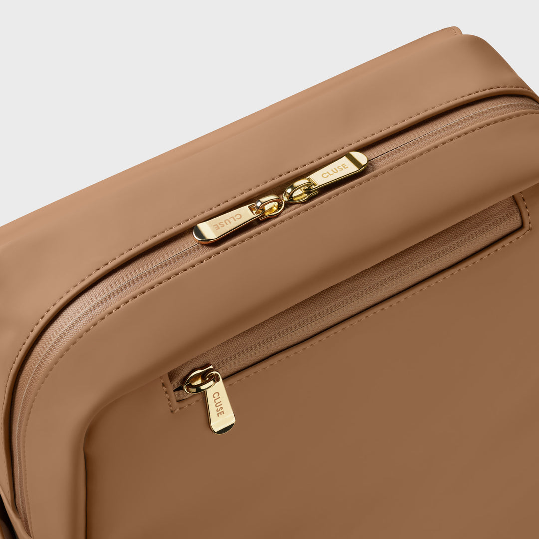 CLUSE Nuitée Petite Backpack Camel Gold Colour CX03904 - Backpack Zipper detail