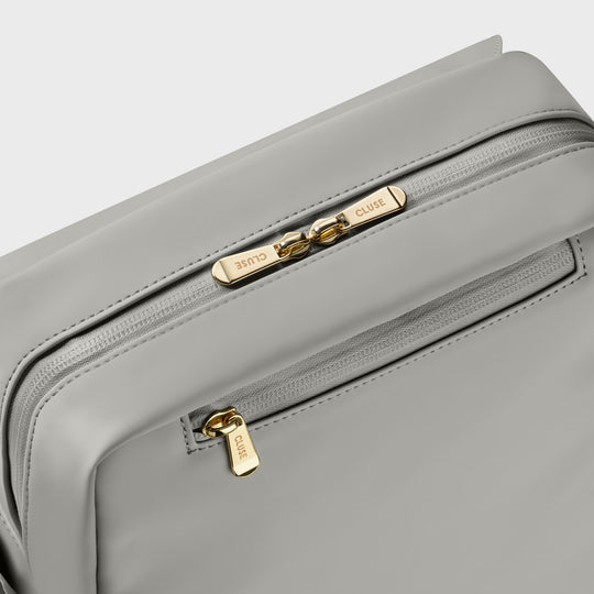 CLUSE Nuitée Petite Backpack Light Grey Gold Colour CX03905 - Backpack Zipper detail