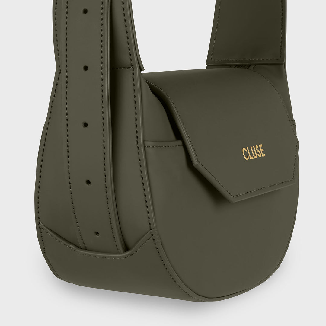 CLUSE Sacroisé Petite Crossbody Bag, Dark Green, Gold Colour CX04205 -  Strap inlay