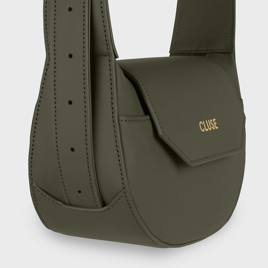 CLUSE Sacroisé Petite Crossbody Bag, Dark Green, Gold Colour CX04205 -  Strap inlay
