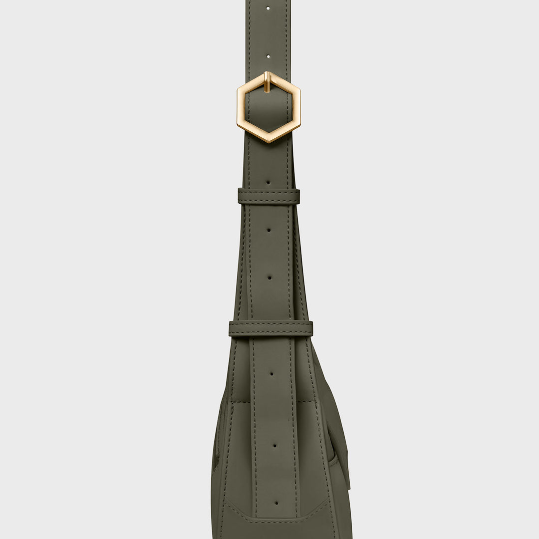 CLUSE Sacroisé Petite Crossbody Bag, Dark Green, Gold Colour CX04205 -  Hexagon detail