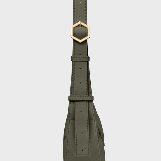 CLUSE Sacroisé Petite Crossbody Bag, Dark Green, Gold Colour CX04205 -  Hexagon detail