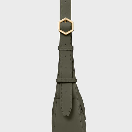 CLUSE Sacroisé Petite Crossbody Bag, Dark Green, Gold Colour CX04205 -  Hexagon detail