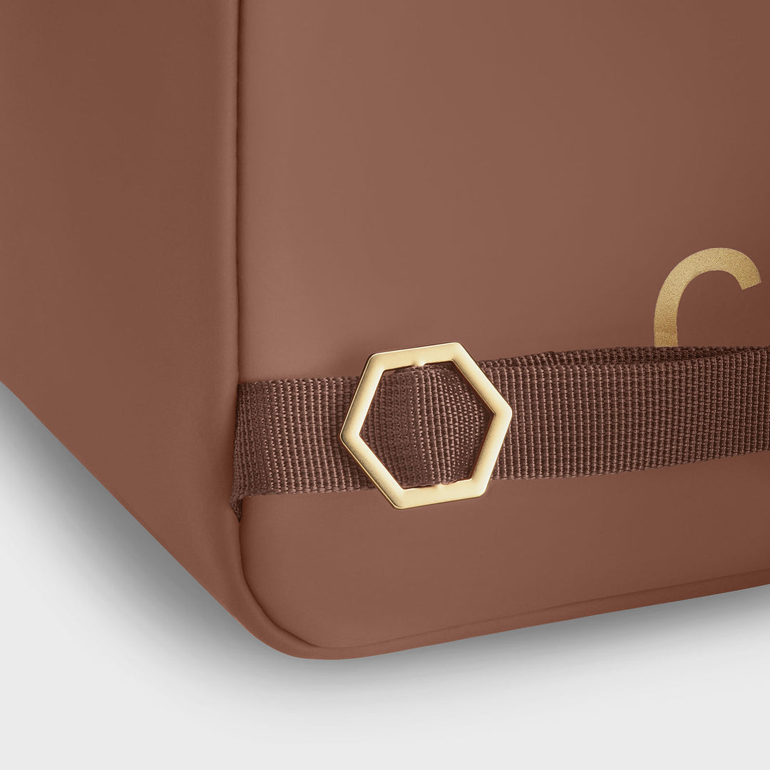 CLUSE Nuitée 2.0 Backpack, Sepia, Gold Colour CX04401 - Backpack shoulder strap detail