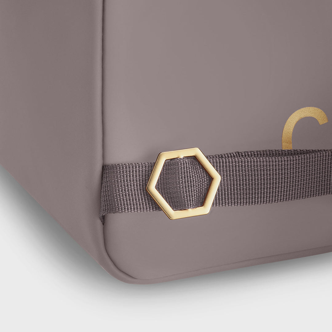 CLUSE Nuitée 2.0 Backpack, Grape, Gold Colour CX04402 - Backpack shoulder strap detail