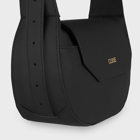 CLUSE Sacroisé Crossbody Bag, Black, Gold Colour CX04901 - Strap inlay