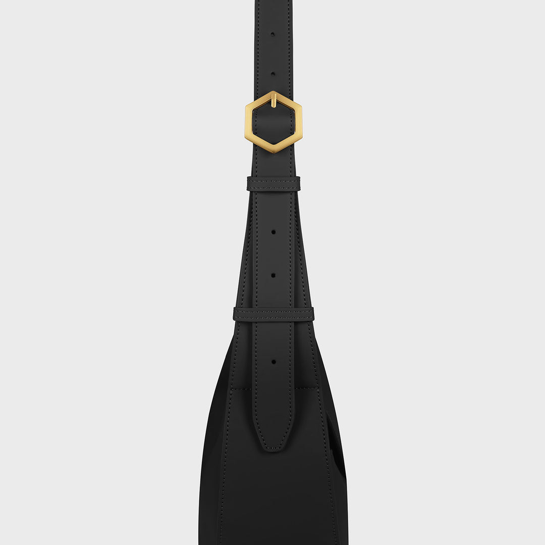 CLUSE Sacroisé Crossbody Bag, Black, Gold Colour CX04901 - Hexagon detail