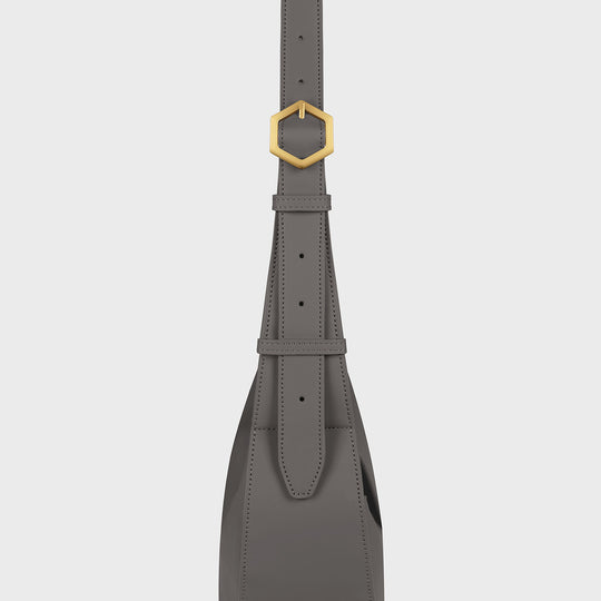 CLUSE Sacroisé Crossbody Bag, Dark Grey, Gold Colour CX04903 - hexagon detail