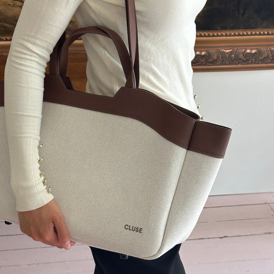 CLUSE Tote bag, Beige, Brown Colour CX15402 - Tote bag worn