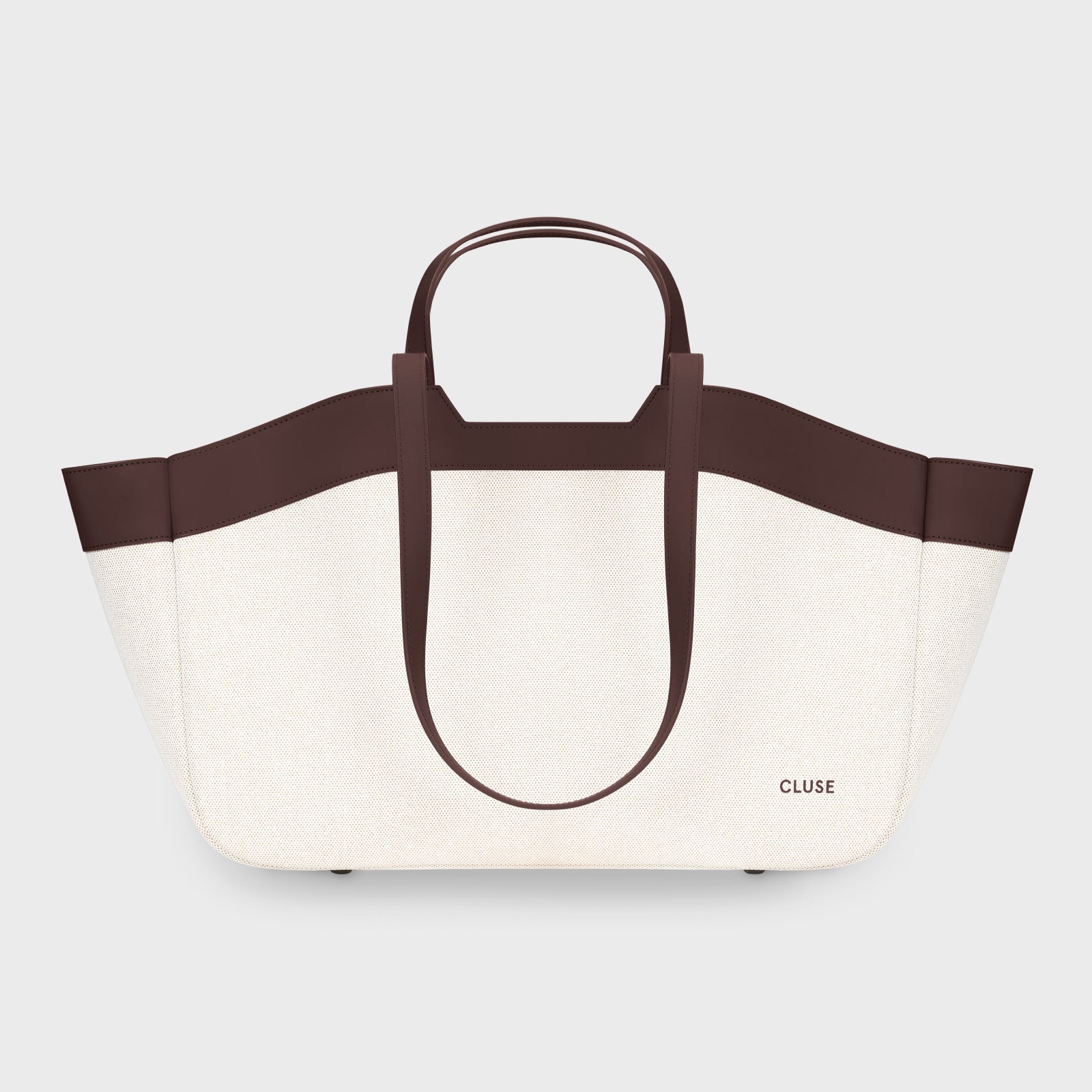 CLUSE Tote Bag, Beige, Dark Brown Colour CX15404 - Tote bag frontal and back