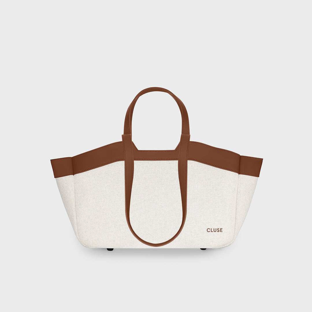 CLUSE Tote Bag Petite, Beige, Brown Colour CX15802 - Tote bag frontal and back
