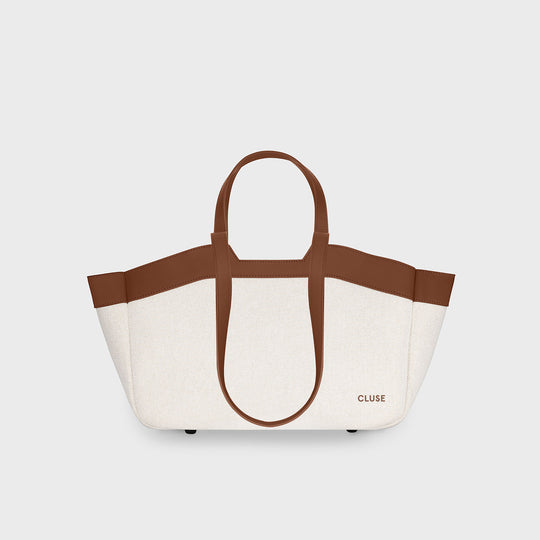 CLUSE Tote Bag Petite, Beige, Brown Colour CX15802 - Tote bag frontal and back