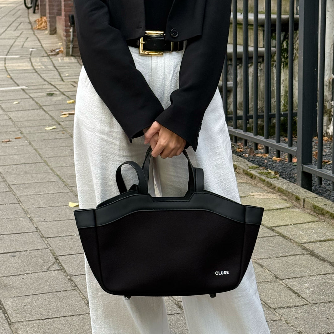 CLUSE Tote Bag Petite, Full Black Colour CX15803 - Tote Bag Petite worn